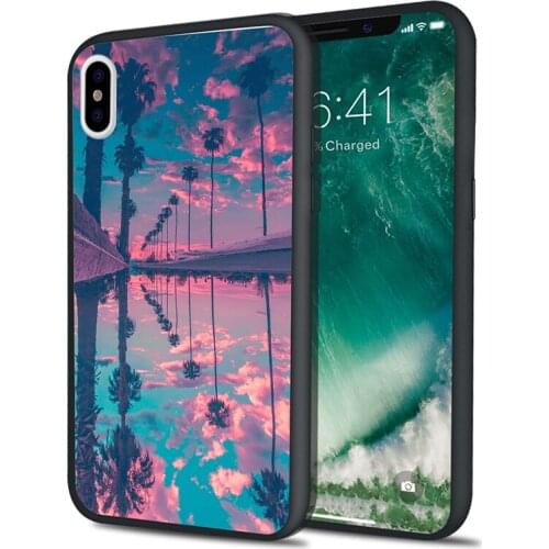 DIFFRBEAUTY Phone Case Coque For iPhone 6 6S Plus X XR 5 SE Plus Scenic Photograph Coconut Palm Tree Cover For iPhone 8 7 Plus