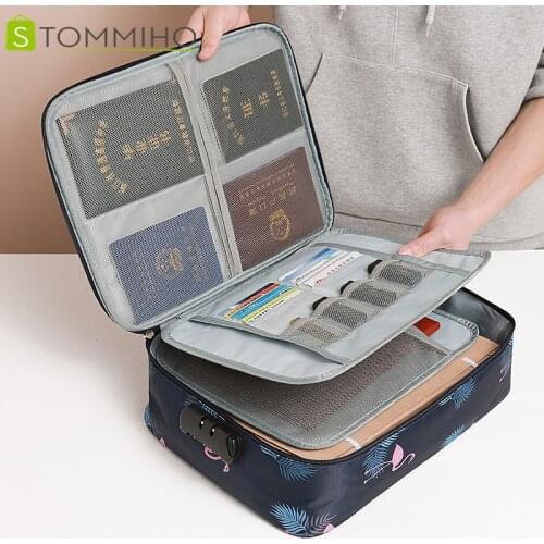 Home Document Organizer Bag Storage Box Bin for Certificate Credit Card Passport Important Legal Flie Organization