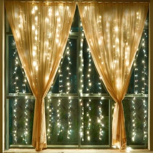 Drop Curtain Icicle Lights 3Mx3M String Light For Home Party Wedding Backdrops EU/US Plug