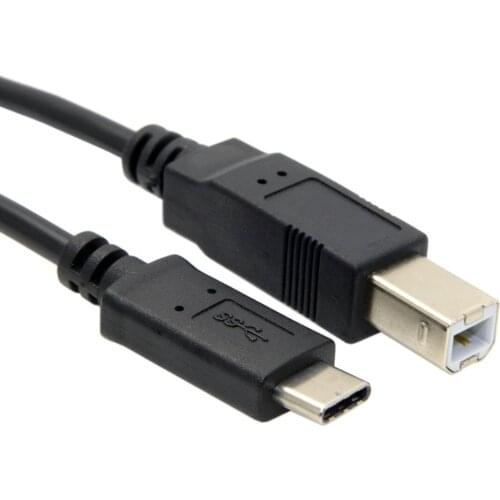 Jimier CY USB-C USB 3.1 Type C Male Connector to USB 2.0 B Type Male Data Cable for Cell Phone & Laptop & Printer & Hard Disk