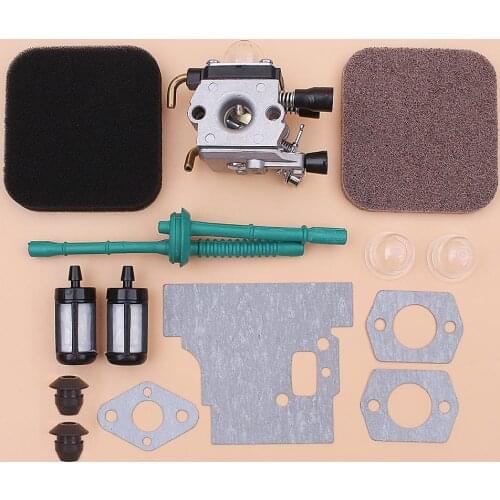 Carburetor Carb For Stihl FS85 FS75 FS80 KM85 HS75 HS80 HS85 Air Fuel Filter Line Grommet Gasket Primer Bulb Set Trimmer