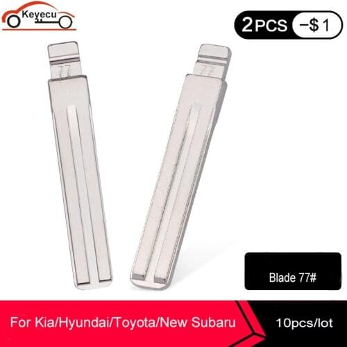 KEYECU 10 Pcs/lot Metal NO. 77 Scale Blank Car Key KD-X2/KD900/VVDI Remote Blade TOY48 for Kia/Hyundai/Toyota/New Subaru 77