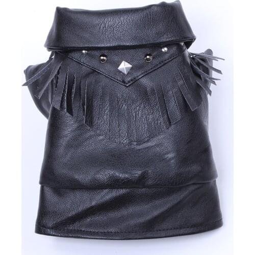 Pet Dog Faux Leather Coat Jacket Cat Puppy Winter Warm Clothes Apperal for Dogs Cats Small Medium