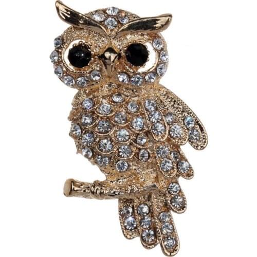 Fashion Color Owl Style Shiny Crystal Inlay Lady Jewelry Rhinestone Brooches For Weddings