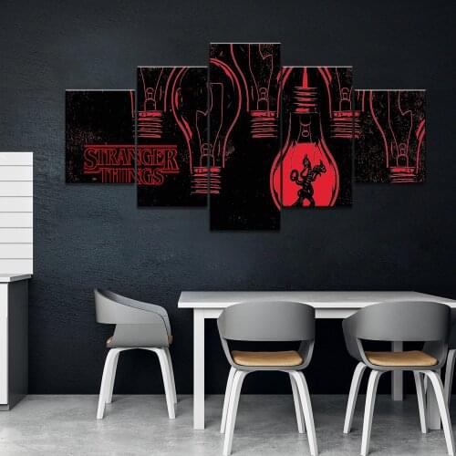 Home Decor Modular Canvas Picture 5 Piece Stranger Things 3 Movie Art Painting Poster Wall For Home Canvas Painting Wholesale