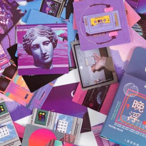 46 pcs/box Night Buoyancy Series Decorative Stationery Stickers Scrapbooking DIY Diary Album Retro Stick Label