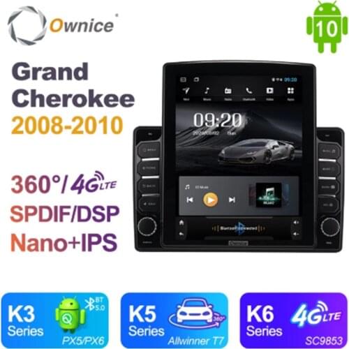Ownice Android 10.0 Octa 8 Core Car Radio forJeep Grand Cherokee 2008 2009 2010 GPS Multimedia Stereo PlayerTesla Style 4G LTE