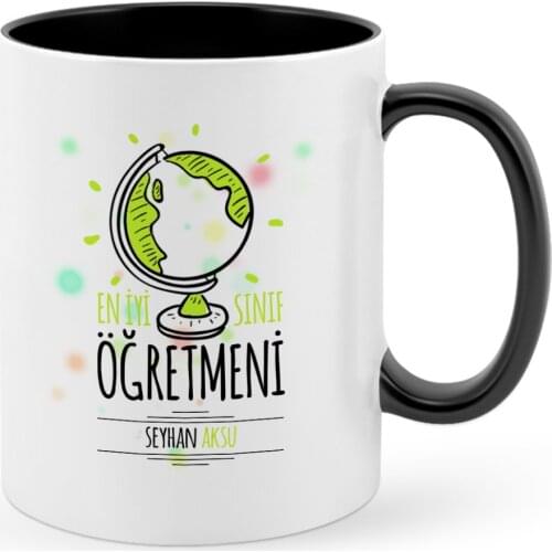 Personalized Best Grade Teacher Black Mug Cup-3