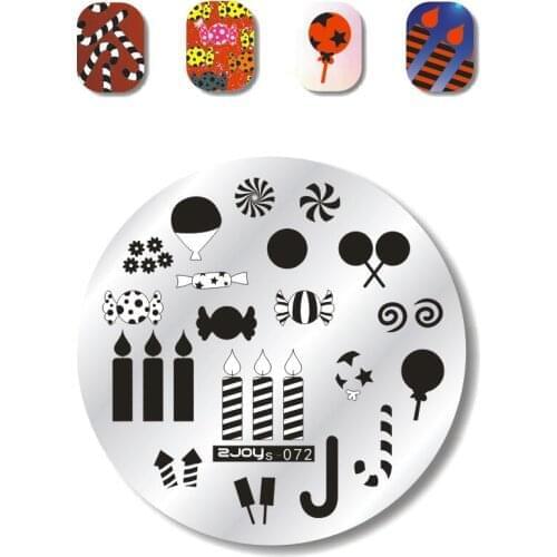 Round Nail Stamping Plate Flower digital Geometric Chinese style Nail Art Image Plate Manicure Nail Art Stamp Template