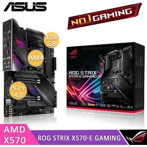 Socket AM4 Asus ROG STRIX X570-E GAMING Motherboard PCI-E 4.0 CHAI Gaming DDR4 128GB Display Port CrossFireX AMD X570 Placa-Mãe