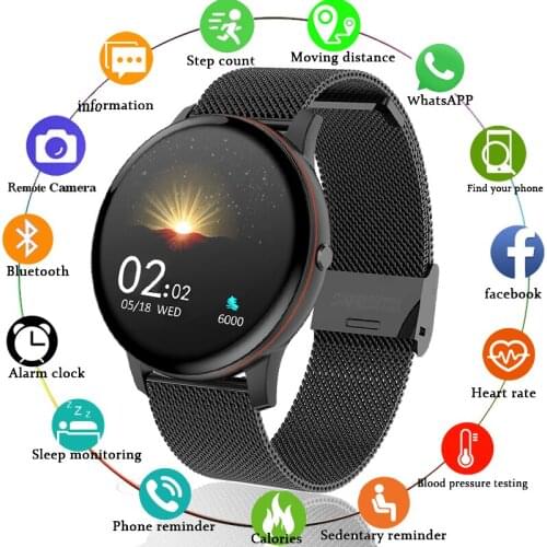 The new smart watch mens full touch screen sports multifunctional watch heart rate alarm clock reminder fitness smart watch