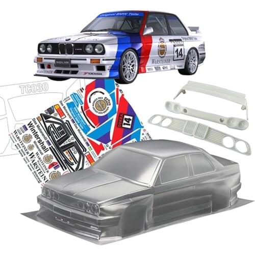 TeamC BMWW E30 M3 Rc Drift Model Car Clear PC Body Shell 258MM Wheelbase For 1/10 Scale RC Toys Flat Running Electric Cars