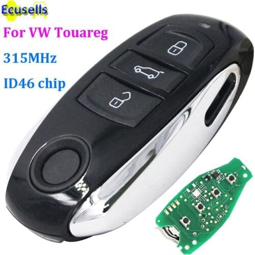 Keyless entry smart 3 Button Remote Key fob For Volkswagen Touareg 315MHZ with ID46 Chip with small key For VW Touareg