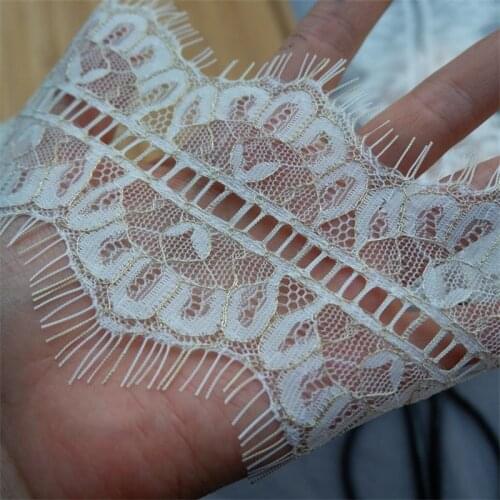 High Quality Eyelash Lace Trim Womens Fashion Apparel Decoration Elegance Eyelash Lace Fabric White and Black