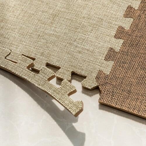 10Pcs 30*30Cm Japanese Puzzle Mat DIY Carpet Bedroom Living Room Machine Washable Tatami Linen Puzzle Floor Mats