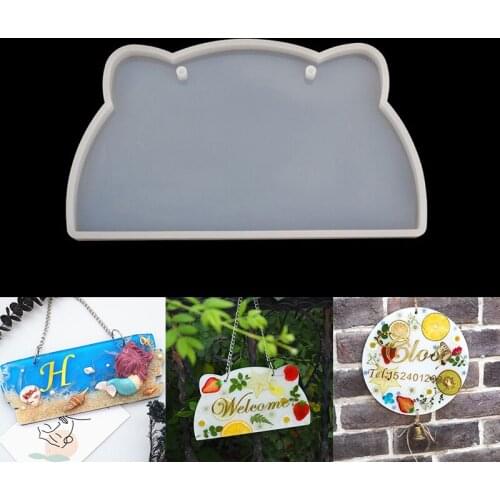 1 Pc DIY Door Number Plate Resin Mold Handmade Clear Silicone Indicator Signs Welcome Card Epoxy Resin Mold Art Crafts Tools