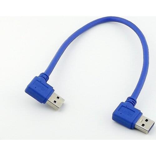 1pcs USB 3.0 A Male 90 Degree Right Angle to A Male Plug Left Angle Adapter Cable 1FT