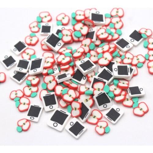 100g/Lot 1CM Apple Mobile Mixed Polymer Clay Slices Sprnkles Soft Pottery for DIY Slime Crafts Accessories