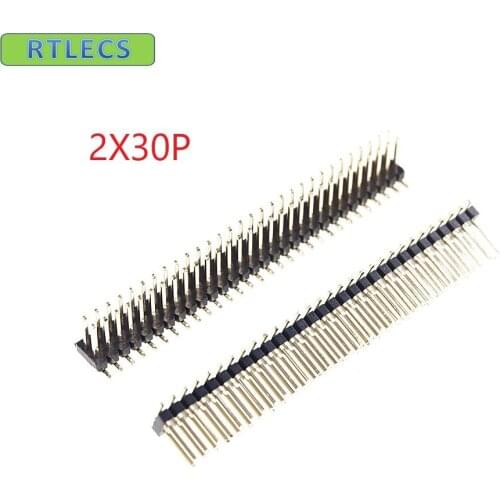 100 pcs 1.27 mm 2x30 Pin 60P Male PCB Header Dual rows Straight SMD / SMT Surface PCB Pin Headers Rohs Reflow solderable
