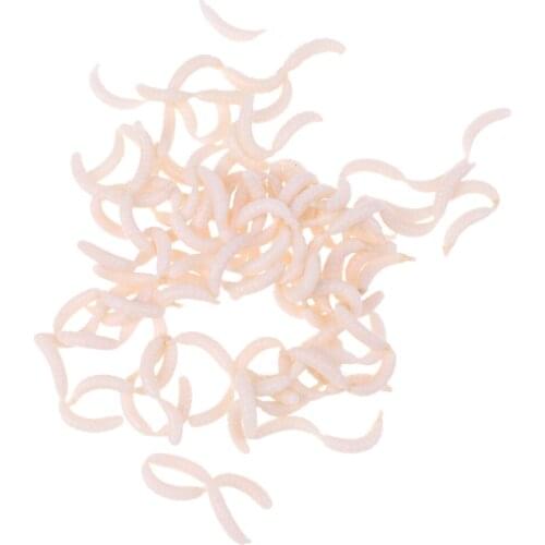 120Pcs/box Soft Fishing Lures Maggots Grubs White Worms Smell Baits Vivid