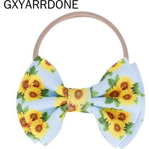 13pcs Flower Knot Bow Headbands Girls Hair Accessories Kids Gift Handmade Soft Nylon Headband Sweet Headwrap Baby Bows Hair Band