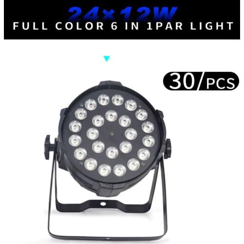 30pcs/lot 24x12w Light Aluminum LED Par 24x12W RGBW 4in1 LED Par Can Par 64 led spotlight dj projector wash lighting stage light