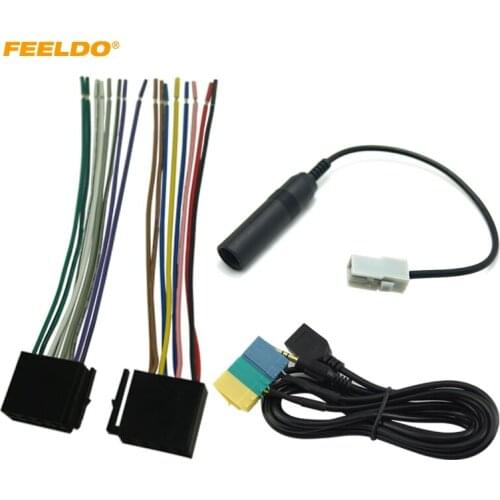 FEELDO 1Set AUX/USB/Power Harness/Antenna Adapter Suite Set For Hyundai PA710S/KIA Soul #3240