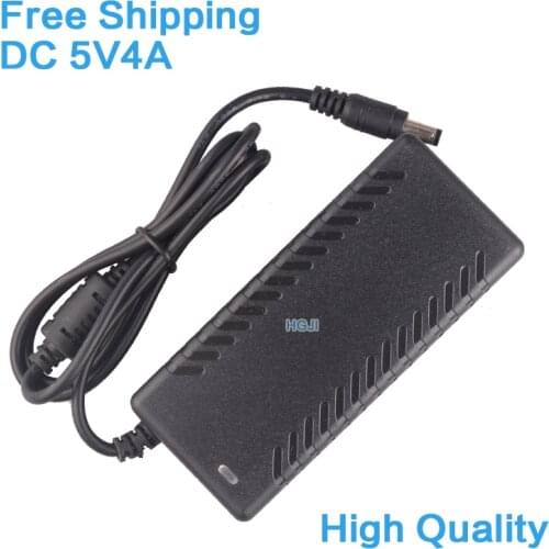 Free Shipping 1pcs 5V 4A adapter AC 100-240V to DC 5V 4A Power Adapter Charger DC5V 5.5*2.5/2.1mm high quality