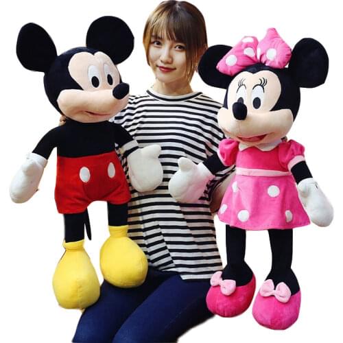 Big 40/50/70cm High Quality Disney Stuffed Mickey Mouse Minnie Mouse Plush Toy Dolls Birthday Wedding Gifts For Kids Children