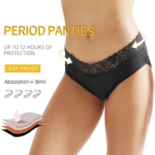 1pc Four Layers Menstrual Panties S-6XL Leakproof Briefs Sexy Underwear Women Physiological Period Pants No Need Sanitary Napkin