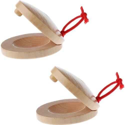 Kids Child Baby Wooden Castanets Small Percussion Instrument Musical Toys
