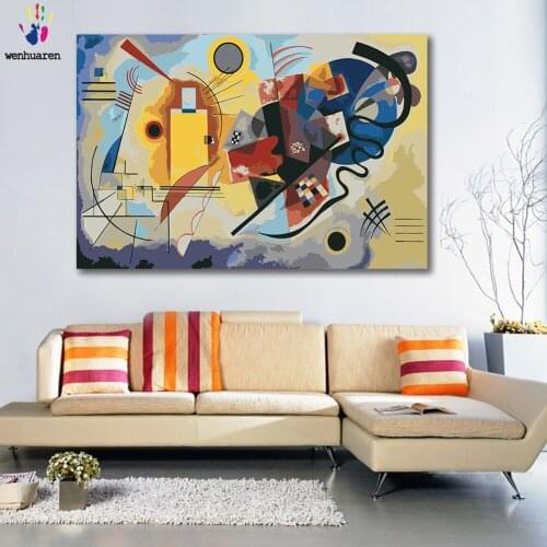 DIY colorings pictures by numbers with colors Kandinsky Abstract Geometry picture drawing painting by numbers framed Home