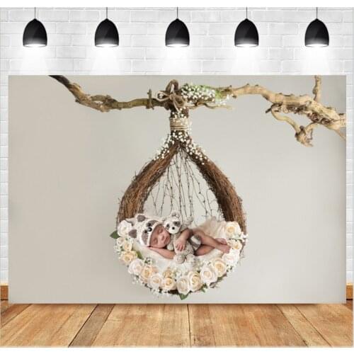 Laeacco Neborn Baby Shower Princess Background For Photography Swing Flowers Petal Branches Photo Backdrop Photocall Photostudio