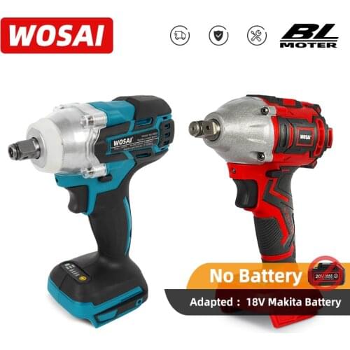 WOSAI Brushless Cordless Electric Impact Wrench Rechargeable 1/2 inch Wrench Power Tools Compatible for Makita 18V Battery