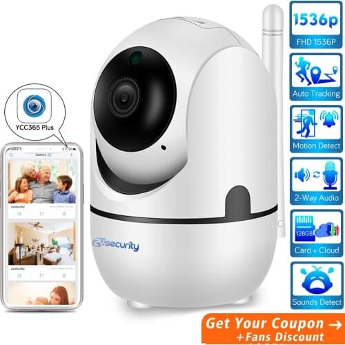 1536P WiFi IP Camera Auto Tracking Cloud Wireless Home Security Camera Pan Tilt Zoom CCTV Network Surveillance Camera YCC365