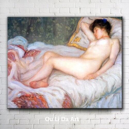 Classical court figures europe girl bed nude art oil paintings canvas printing printed on canvas wall art decoration picture