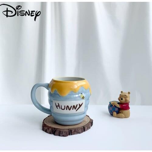 Disney Coffee Cup Drinking Cup Winnie The Pooh Cup Cute Cartoon Small Fresh 3D Three-dimensional Pooh Bee Jar Ceramic