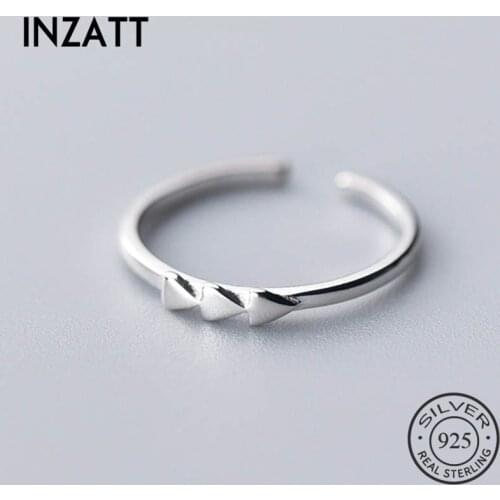 INZATT Real 925% Sterling Silver Triangle Ring For Women Birthday Party Classic Fine Jewelry Geometric Accessories Gift