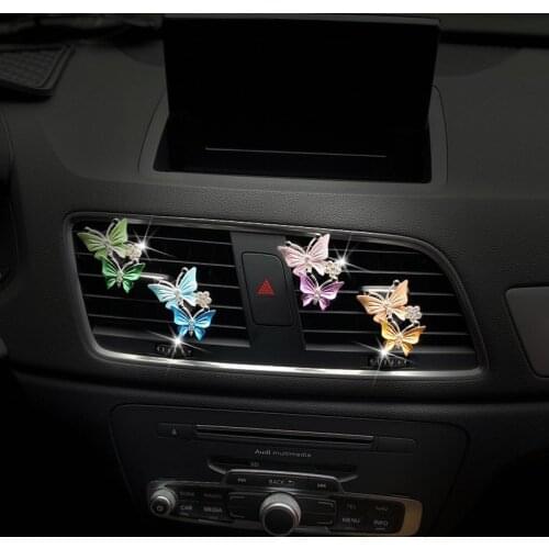 Metal butterfly automobile perfume decoration clipAutomotive products for women Color butterfly car air freshener decoration