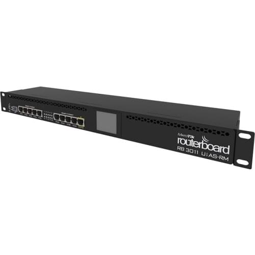 MikroTik Gigabit Ethernet Router RB3011UIAS-RM Multi Port Device 10x Gigabit Ports 1x SF 10-port Switches English Firmware