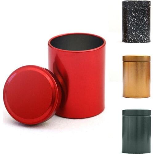 2Pcs Solid Color Tinplate Mini Tea Herb Stash Jar Spices Container Travel Box