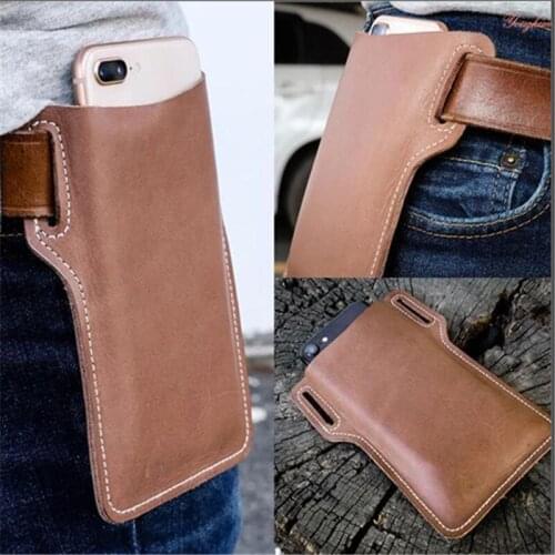 Fashion Mans Leather Waist Bag Cellphone Belt Cigarette Case Waist Pack Purse Phone Wallet Waist Wallet