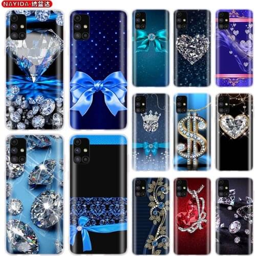 Soft Silicone Phone Case For Samsung A42 A52 A12 A72 A71 A51 A41 A31 A21 A11 A70 A50 A40 A30 A20 A10 S Diamond necklace