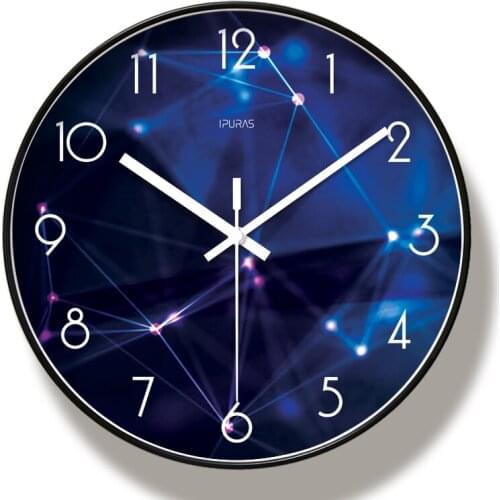 Starry Sky Wall Clock Universe Galaxy Silent Movement Wall Clock Children Room Museum Decorative Clock Quartz Hanging Clock