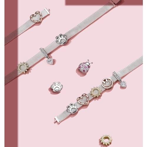 New genuine 925 sterling silver bee ladybug pendant beads fit original Pandora reflexions bracelet charm girl DIY jewelry