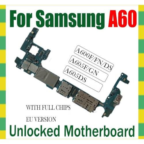Original Motherboard For Samsung Galaxy A60 Mainboard A600F A605FD A605DS unlocked full Chips Logic Board unlock