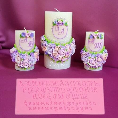 Chocolate Mould Russian Handwriting Alphabets Script Letters Fondant Cake Mold Capital Lower Case Dessert Kitchen Baking