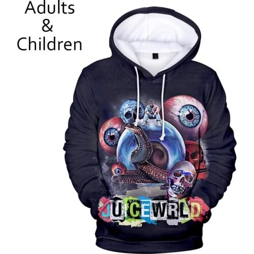 Men Women Sweatshirts Juice WRLD 3D Hoodies Hip Hop Oversized Kids Hooded Autumn Long Sleeve Hoodie boys girls Casual Jackets