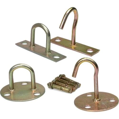 1Pcs Color plating U-shaped Hook Base Ceiling Leisure Sofa/Wall/Sandbags/Hammocks/Fans Fixed Hook/Thick Safety universal hook