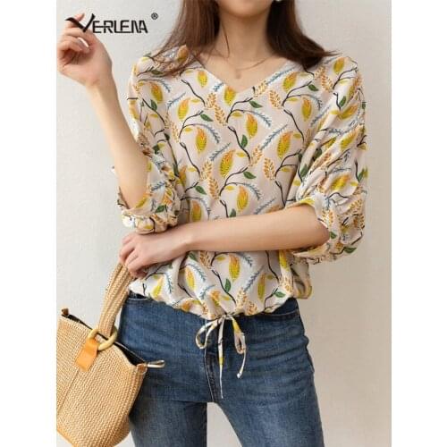 Блузки с принтом Verlena China At AliExpress